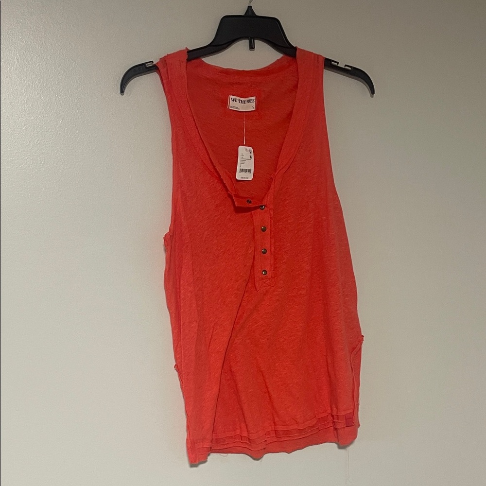 Free People Vibrant Red Sleeveless Tank